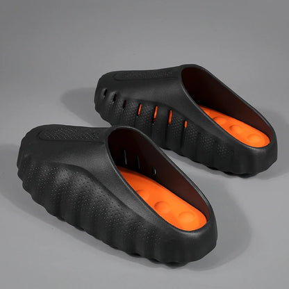 New Men's Slippers Outdoor Soft Thick Sole Slides Breathable Sandals Non-Slip Bathroom Slippers Lightweight Summer Beach Sandals
