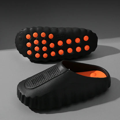 New Men's Slippers Outdoor Soft Thick Sole Slides Breathable Sandals Non-Slip Bathroom Slippers Lightweight Summer Beach Sandals